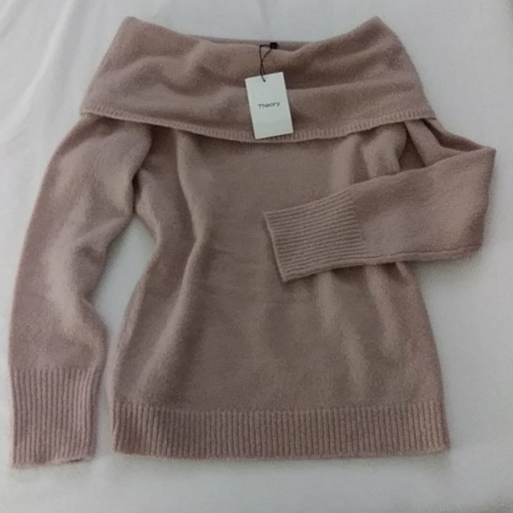 Theory off shoulder wool sweater